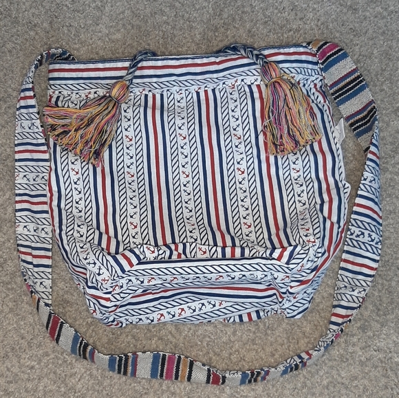 BOHO BAG Sling Market Crossbody Beach Shopping Tassles Bookbag Purse Travel Bag - Picture 10 of 12